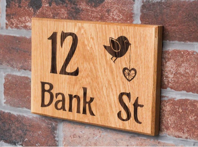 Personalised Welsh Oak House Sign Size 150mm x 400mm
